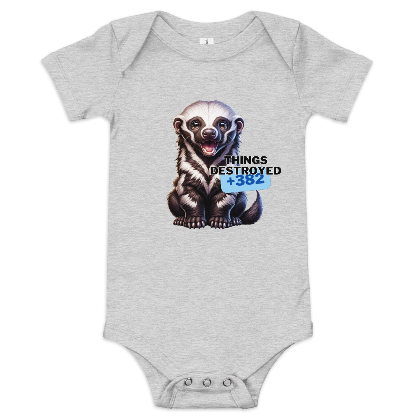 Baby Short Sleeve One Piece | Honey Badger - Things Destroyed