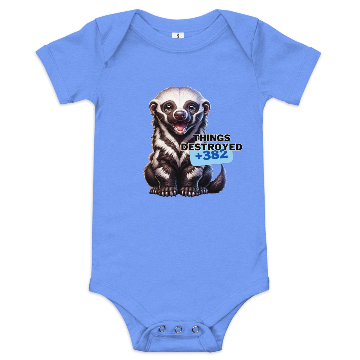Baby Short Sleeve One Piece | Honey Badger - Things Destroyed