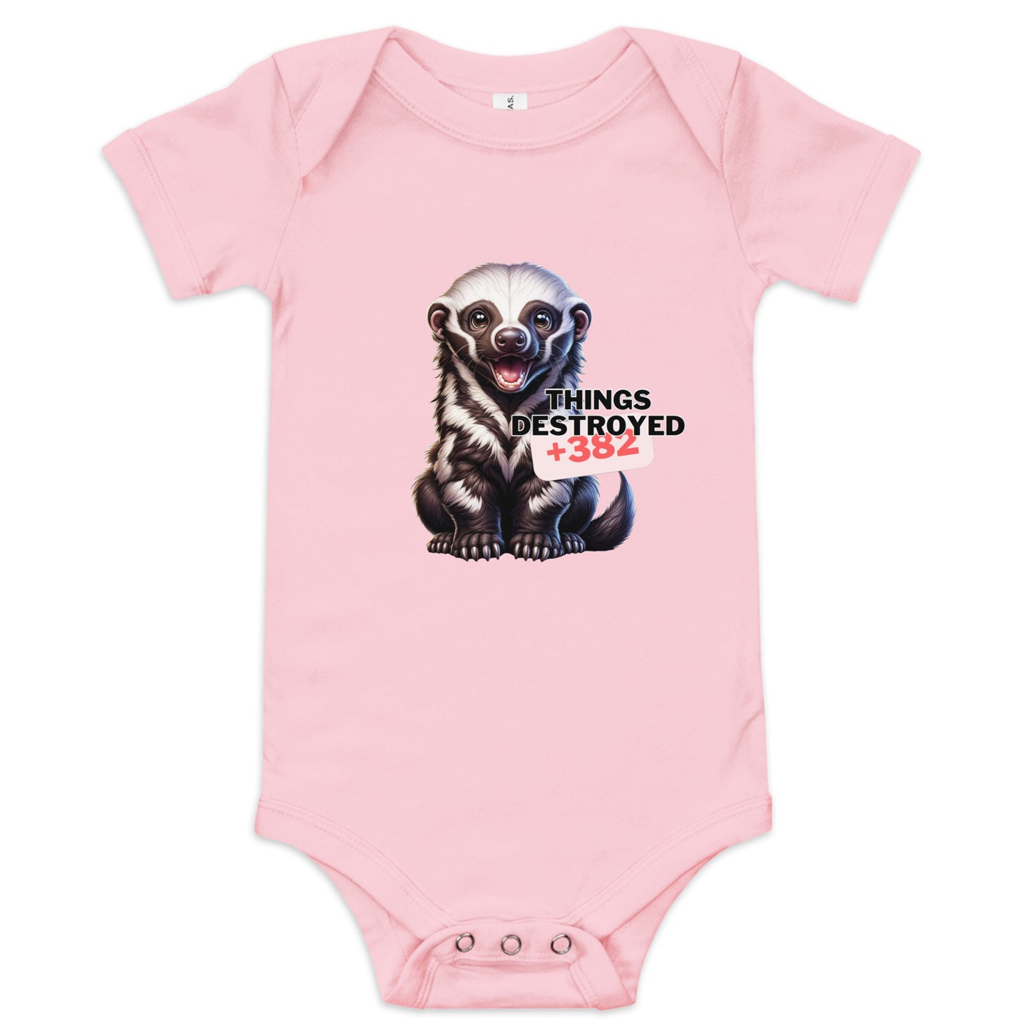 Baby Short Sleeve One Piece | Honey Badger - Things Destroyed