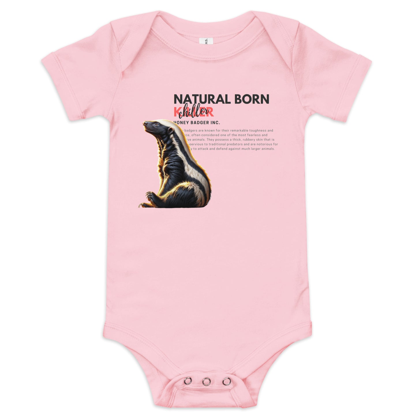 Baby Short Sleeve One Piece | Honey Badger - Natural Born Chiller