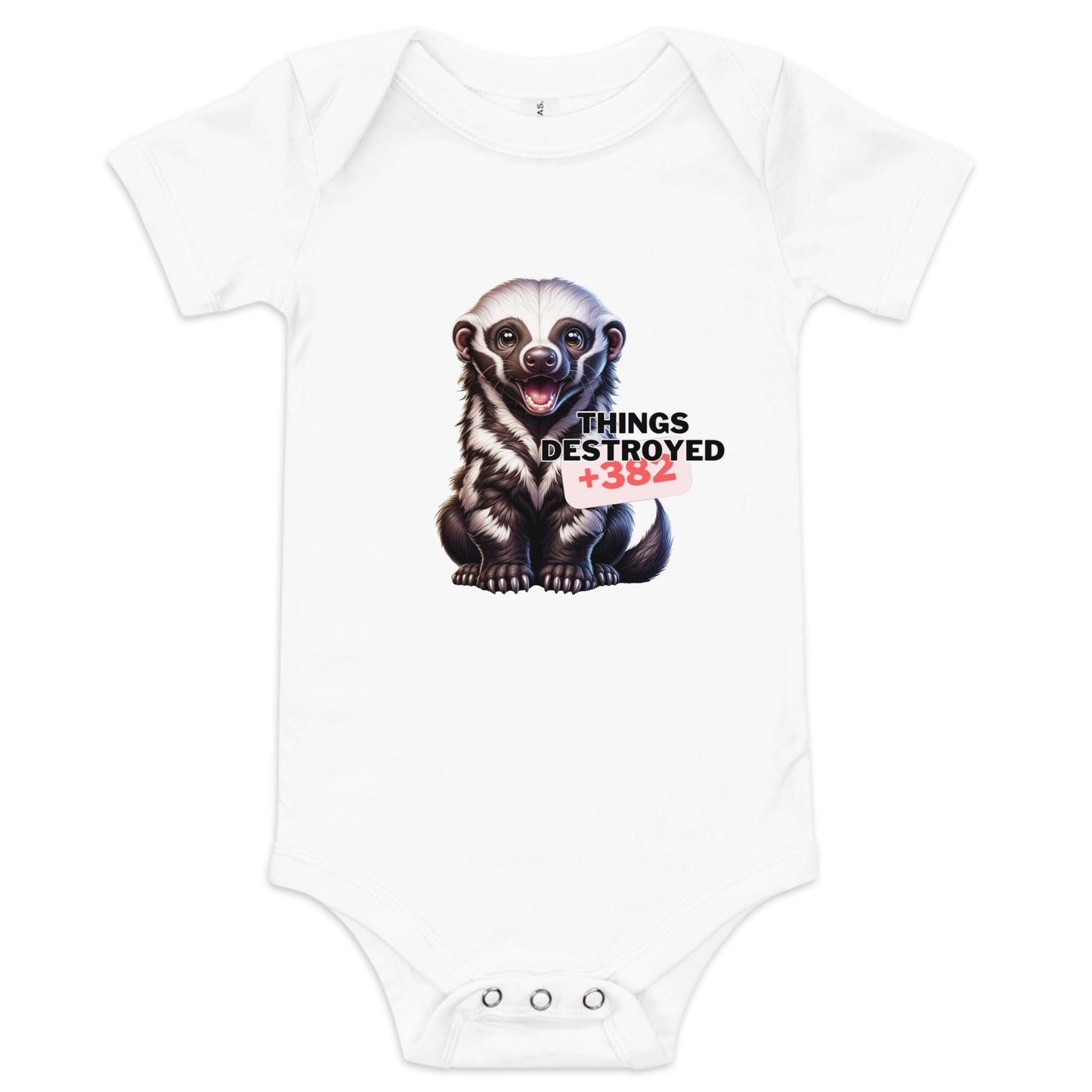 Baby Short Sleeve One Piece | Honey Badger - Things Destroyed