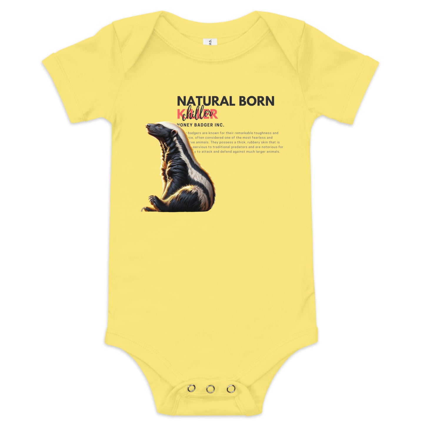 Baby Short Sleeve One Piece | Honey Badger - Natural Born Chiller