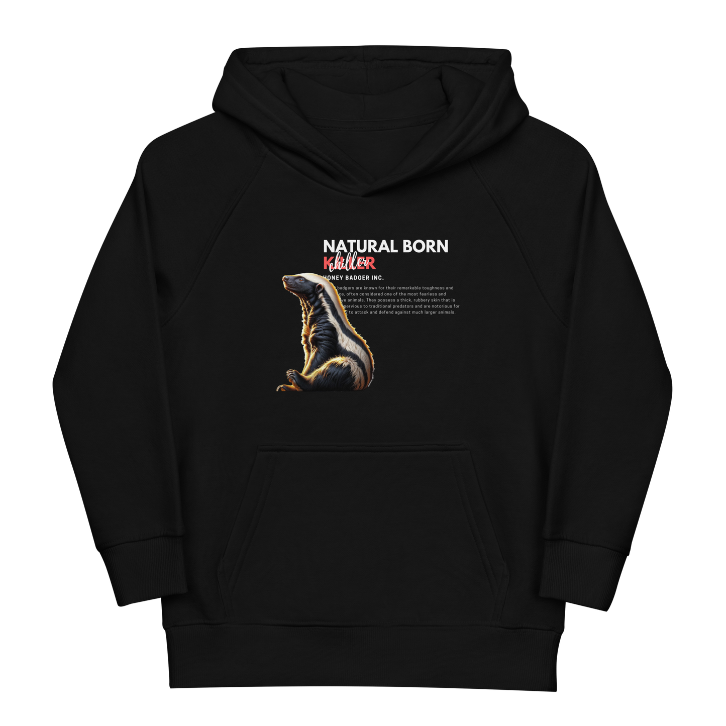 Kids Eco Hoodie | Honey Badger - Natural Born Chiller