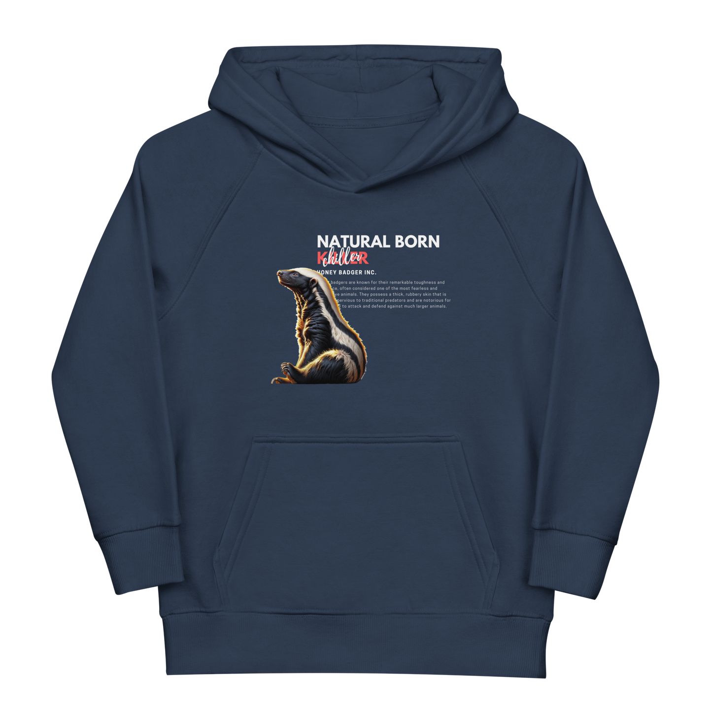 Kids Eco Hoodie | Honey Badger - Natural Born Chiller