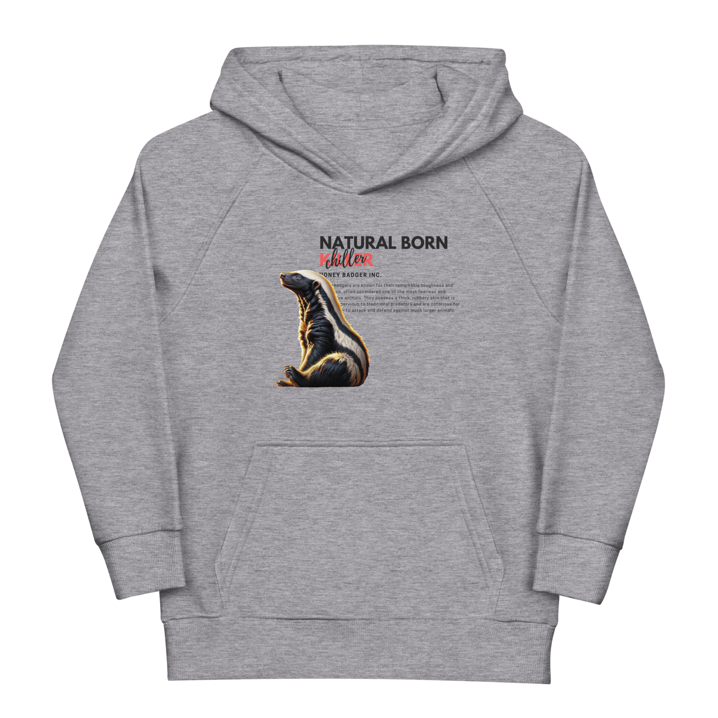 Kids Eco Hoodie | Honey Badger - Natural Born Chiller