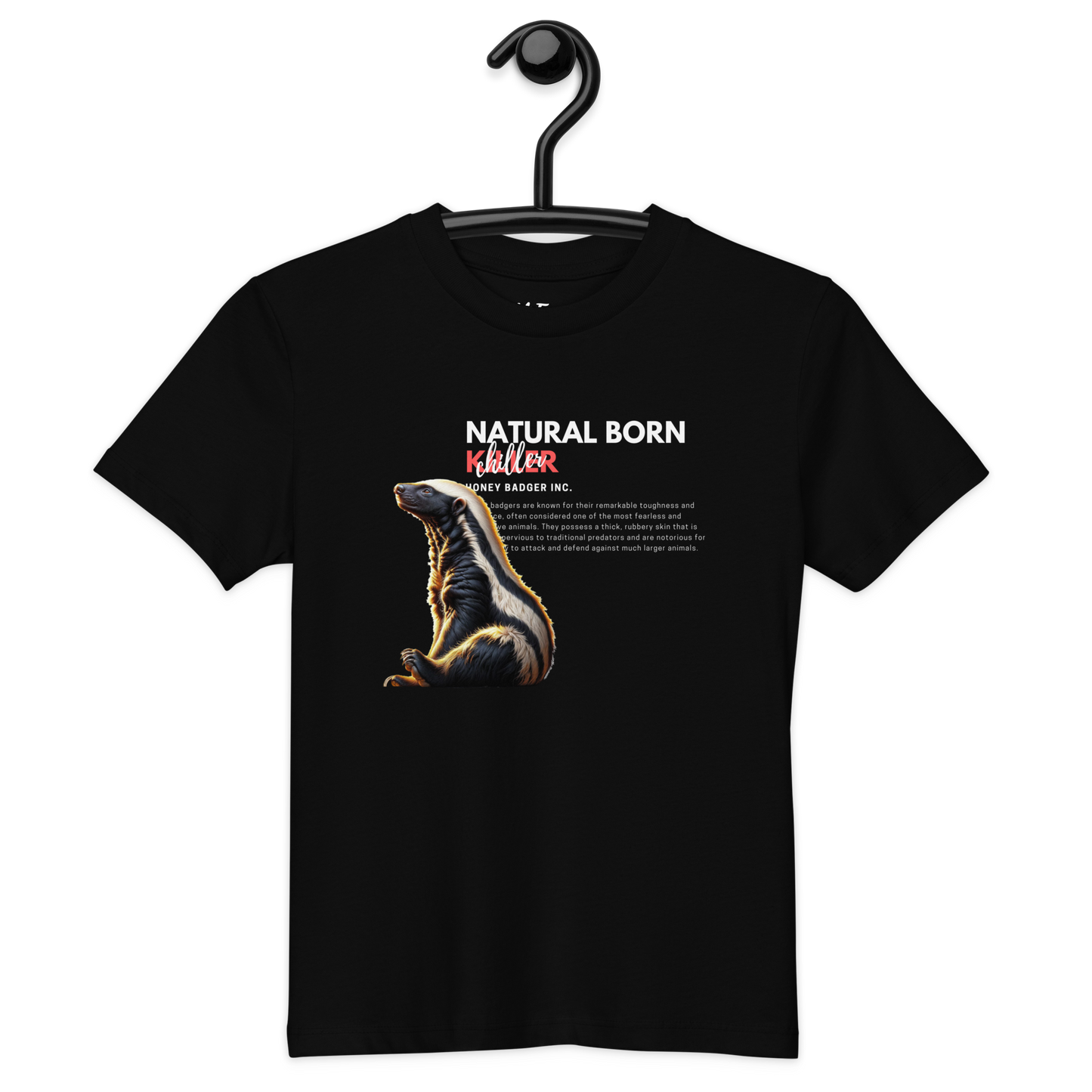 Organic Cotton Kids T-Shirt | Honey Badger - Natural Born Chiller