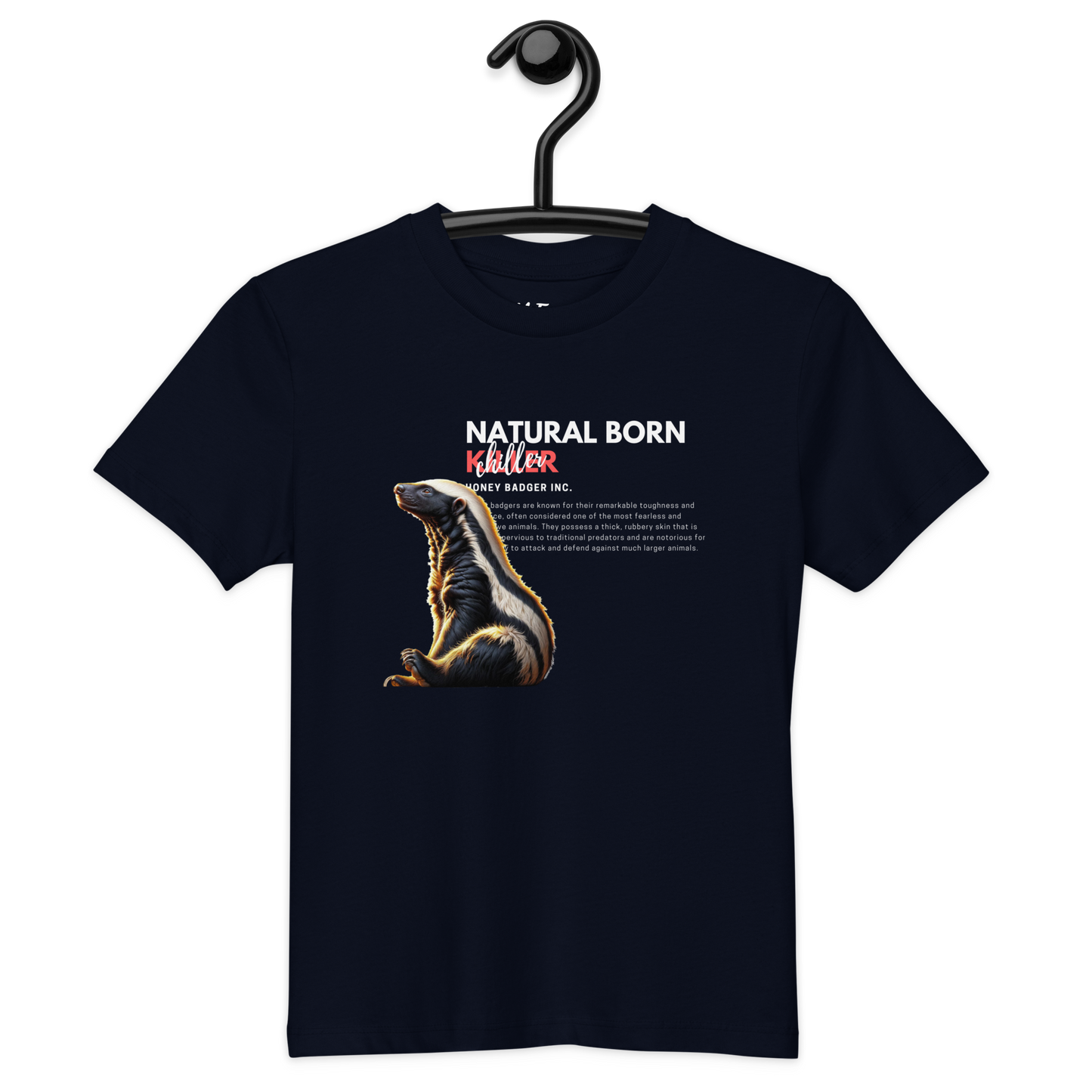 Organic Cotton Kids T-Shirt | Honey Badger - Natural Born Chiller