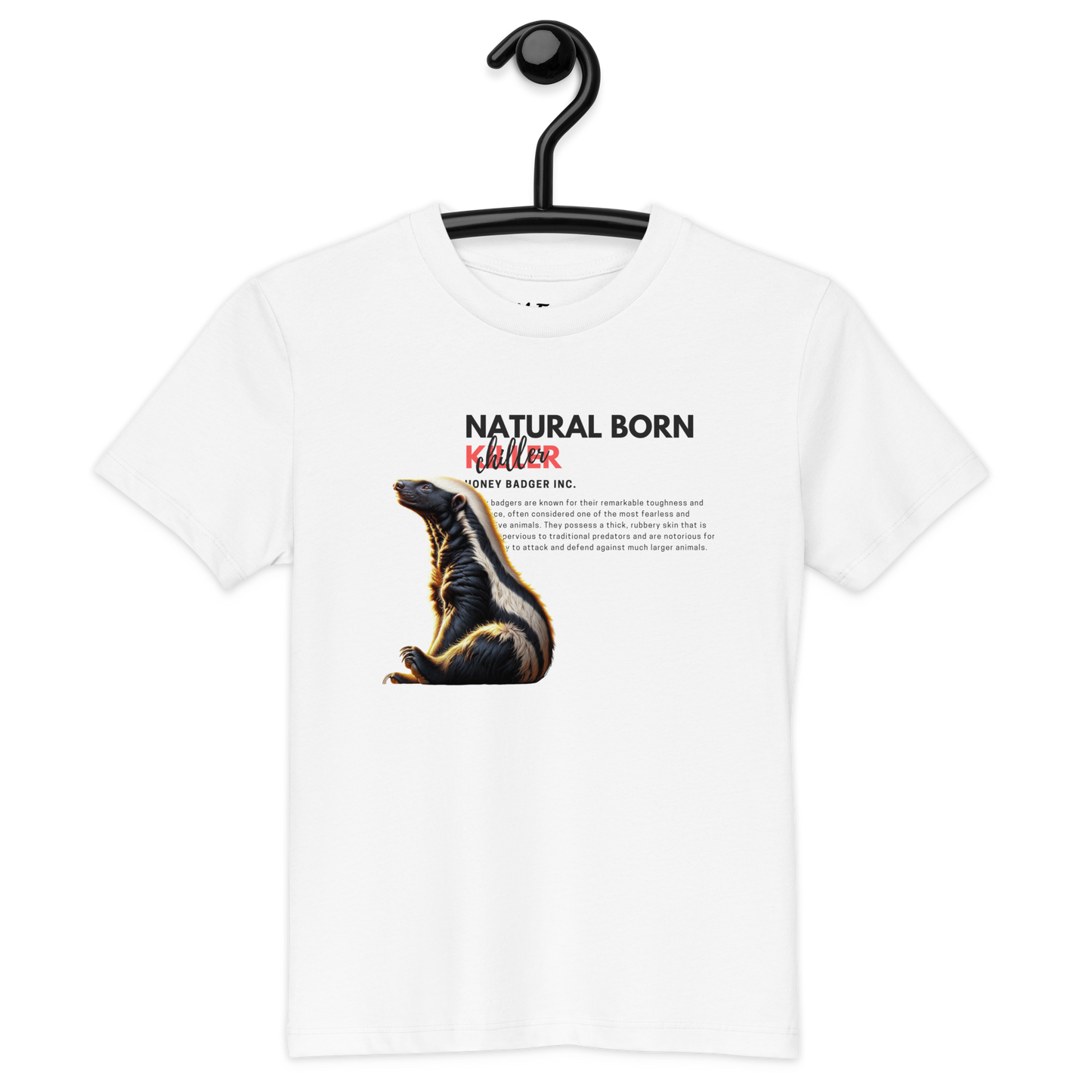 Organic Cotton Kids T-Shirt | Honey Badger - Natural Born Chiller