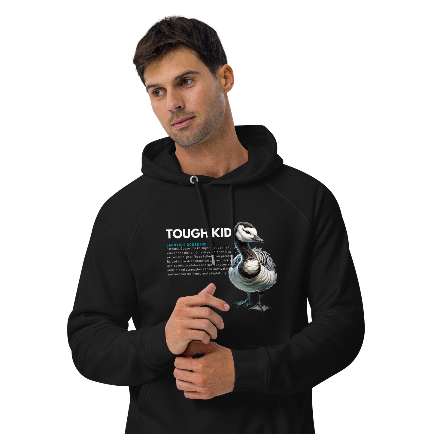Unisex Eco Raglan Hoodie | Barnacle Goose - TOUGH KID