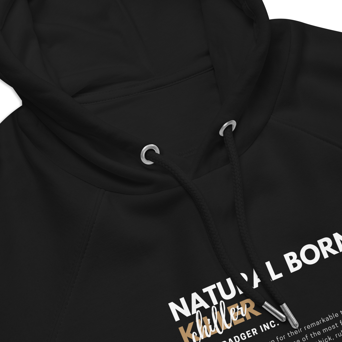 Unisex Eco Raglan Hoodie | Honey Badger - Natural Born Chiller