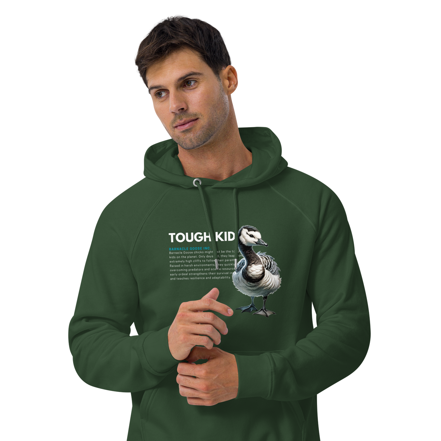 Unisex Eco Raglan Hoodie | Barnacle Goose - TOUGH KID
