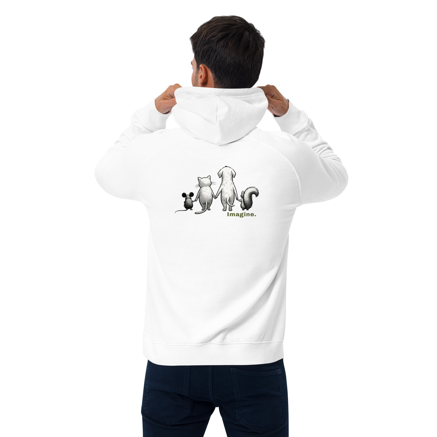 Unisex Eco Raglan Hoodie | -by MyFirstTry | Imagine
