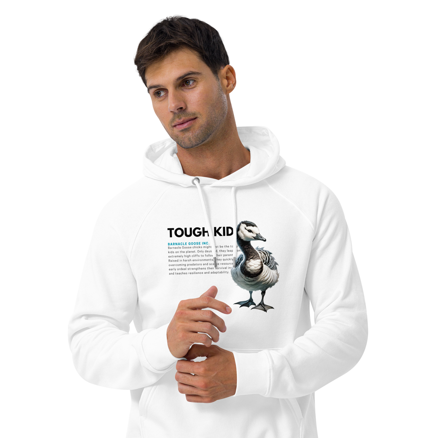 Unisex Eco Raglan Hoodie | Barnacle Goose - TOUGH KID