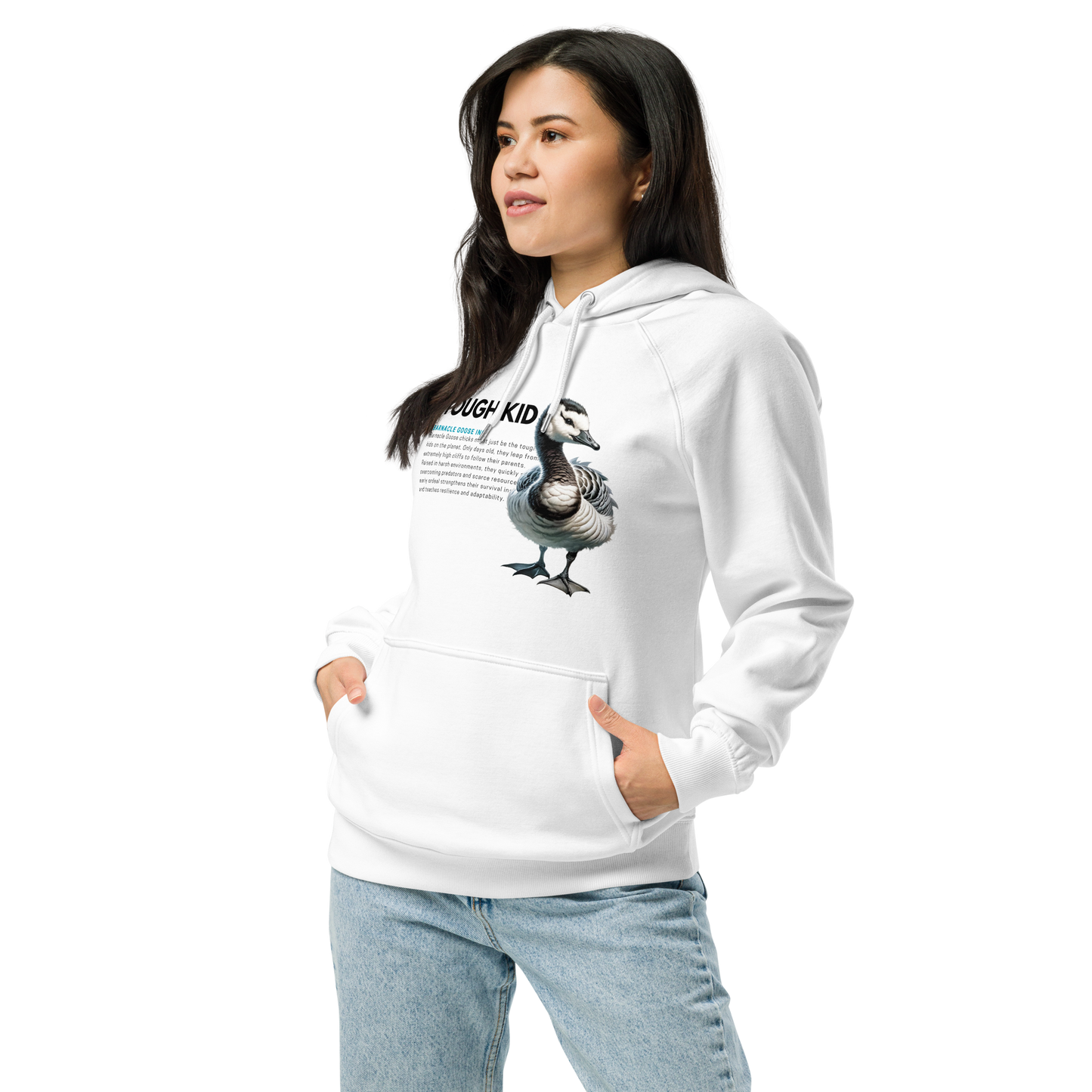 Unisex Eco Raglan Hoodie | Barnacle Goose - TOUGH KID