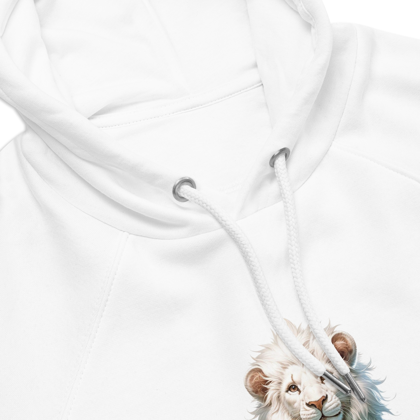Unisex Eco Raglan Hoodie | White Lion - Virtuous Beast