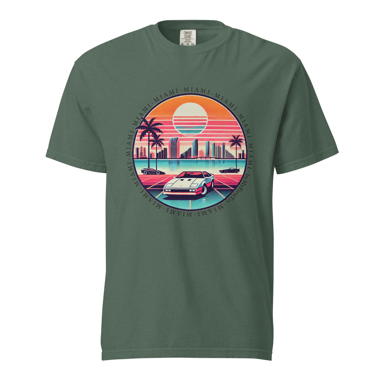 Unisex garment-dyed heavyweight t-shirt | 80s Edition - Miami