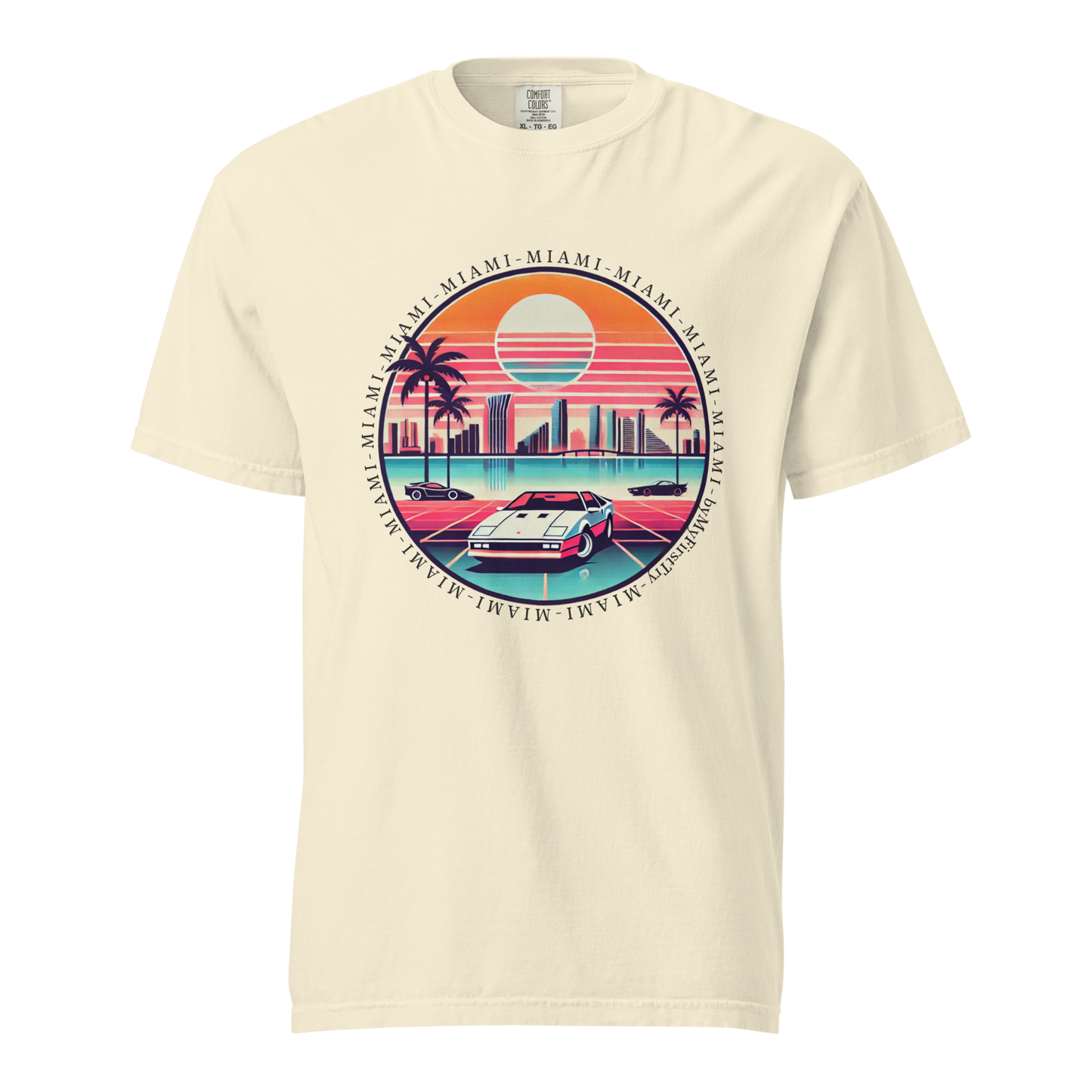 Unisex garment-dyed heavyweight t-shirt | 80s Edition - Miami