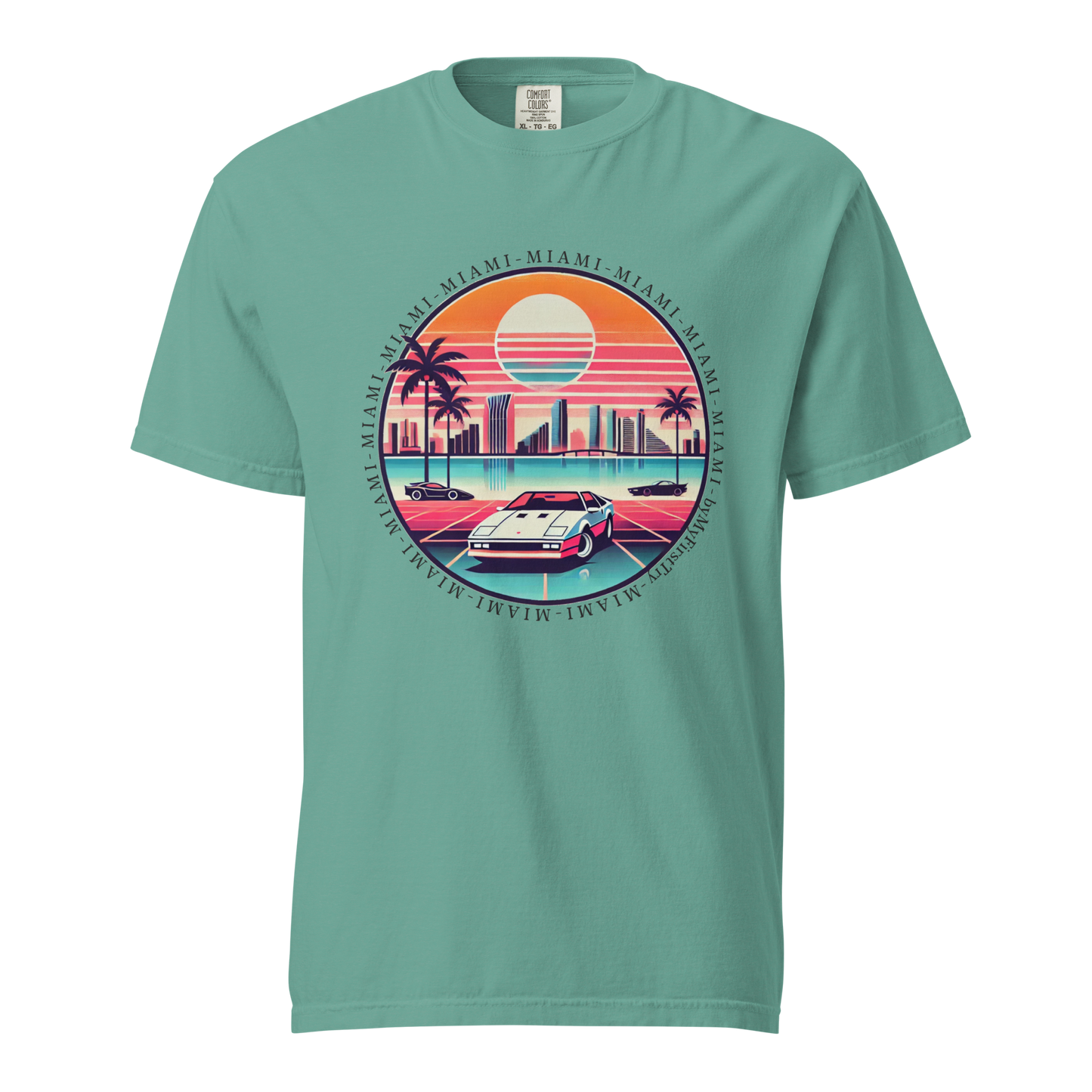 Unisex garment-dyed heavyweight t-shirt | 80s Edition - Miami