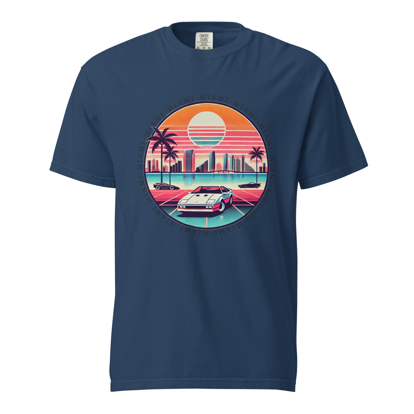 Unisex garment-dyed heavyweight t-shirt | 80s Edition - Miami