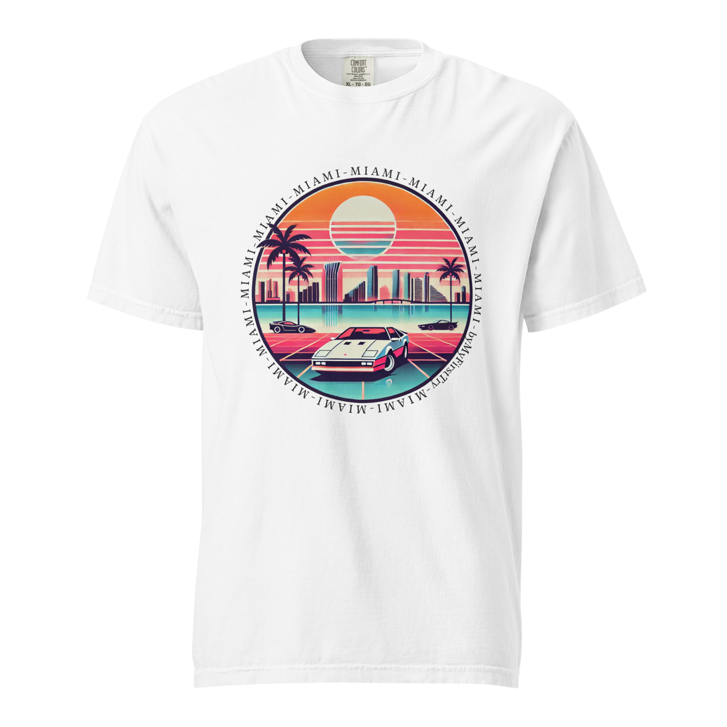 Unisex garment-dyed heavyweight t-shirt | 80s Edition - Miami