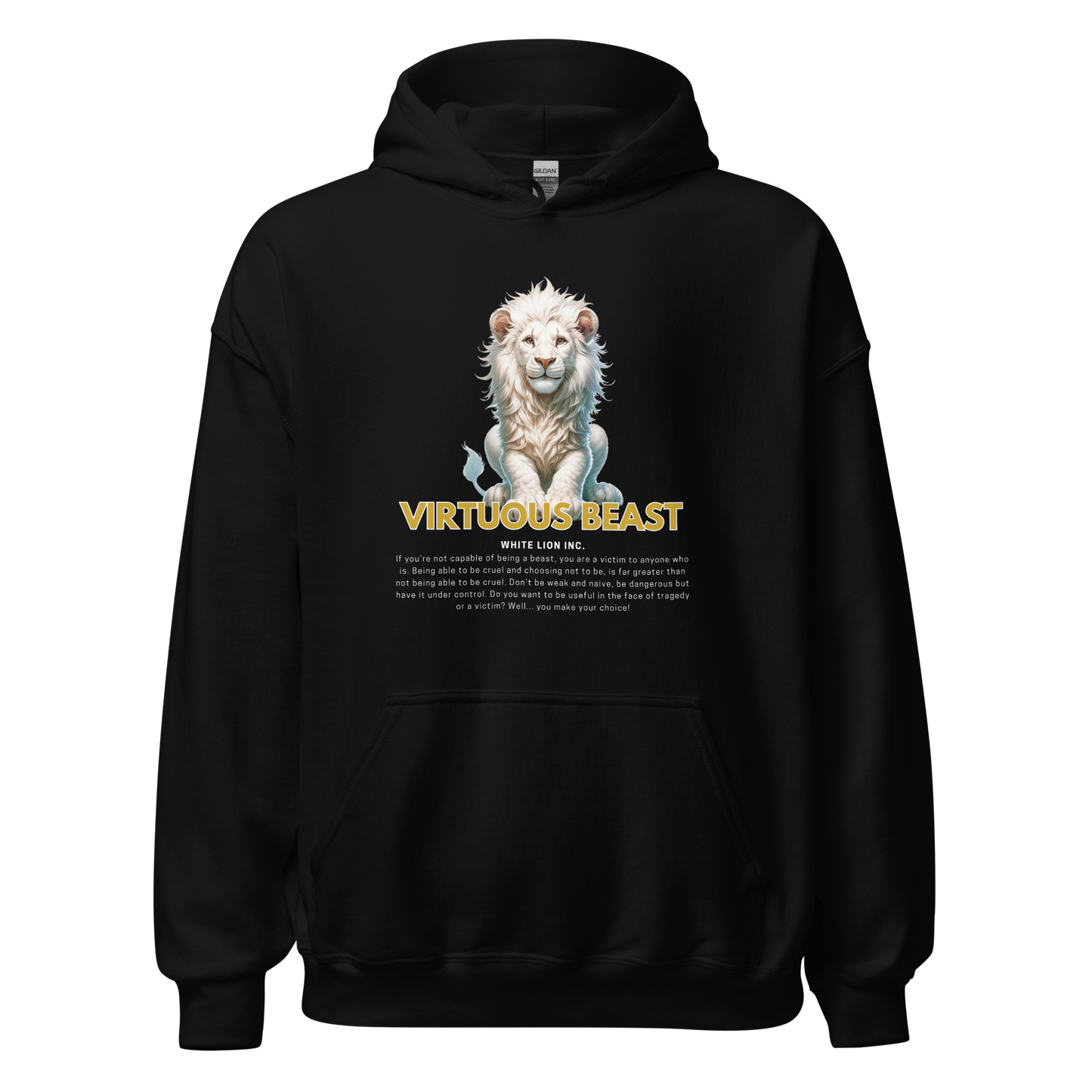 Unisex Light Hoodie | White Lion - Virtuous Beast