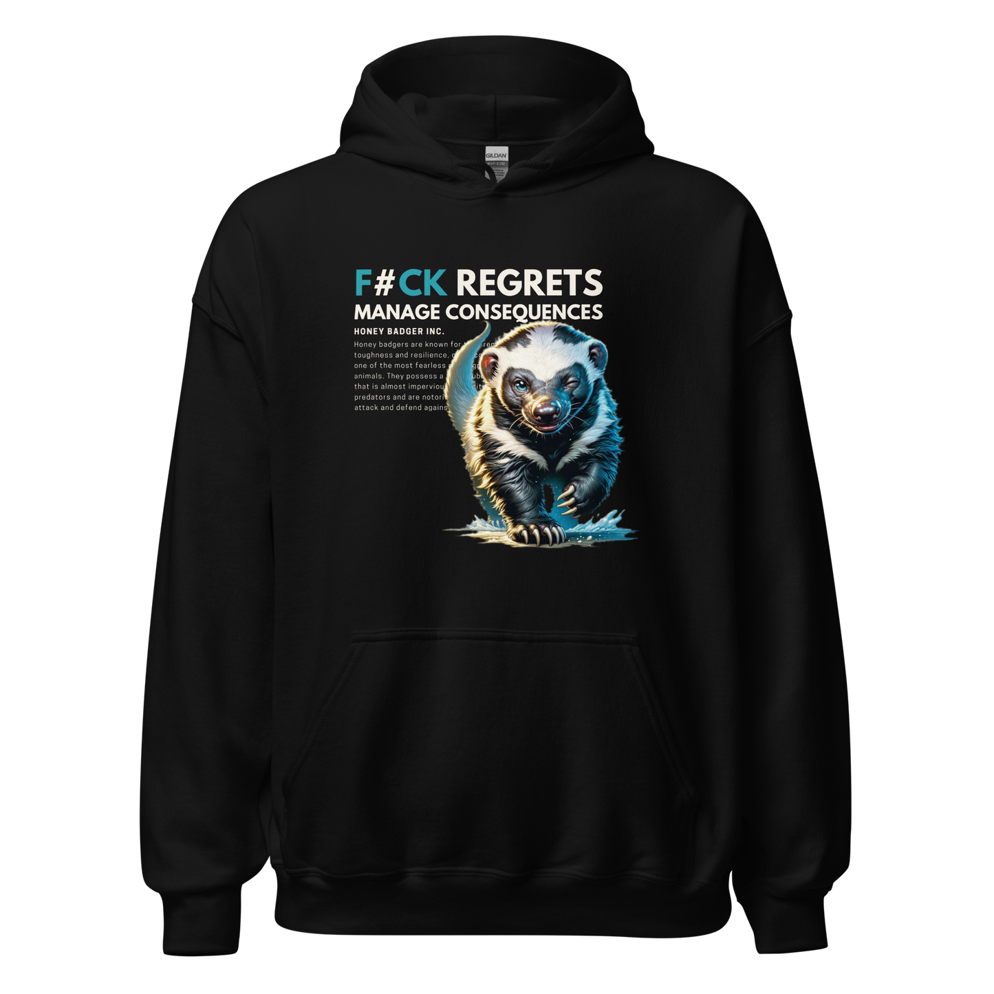Unisex Light Hoodie | Honey Badger - F#ck Regrets