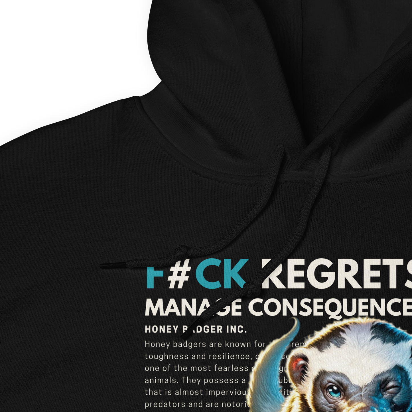 Unisex Light Hoodie | Honey Badger - F#ck Regrets