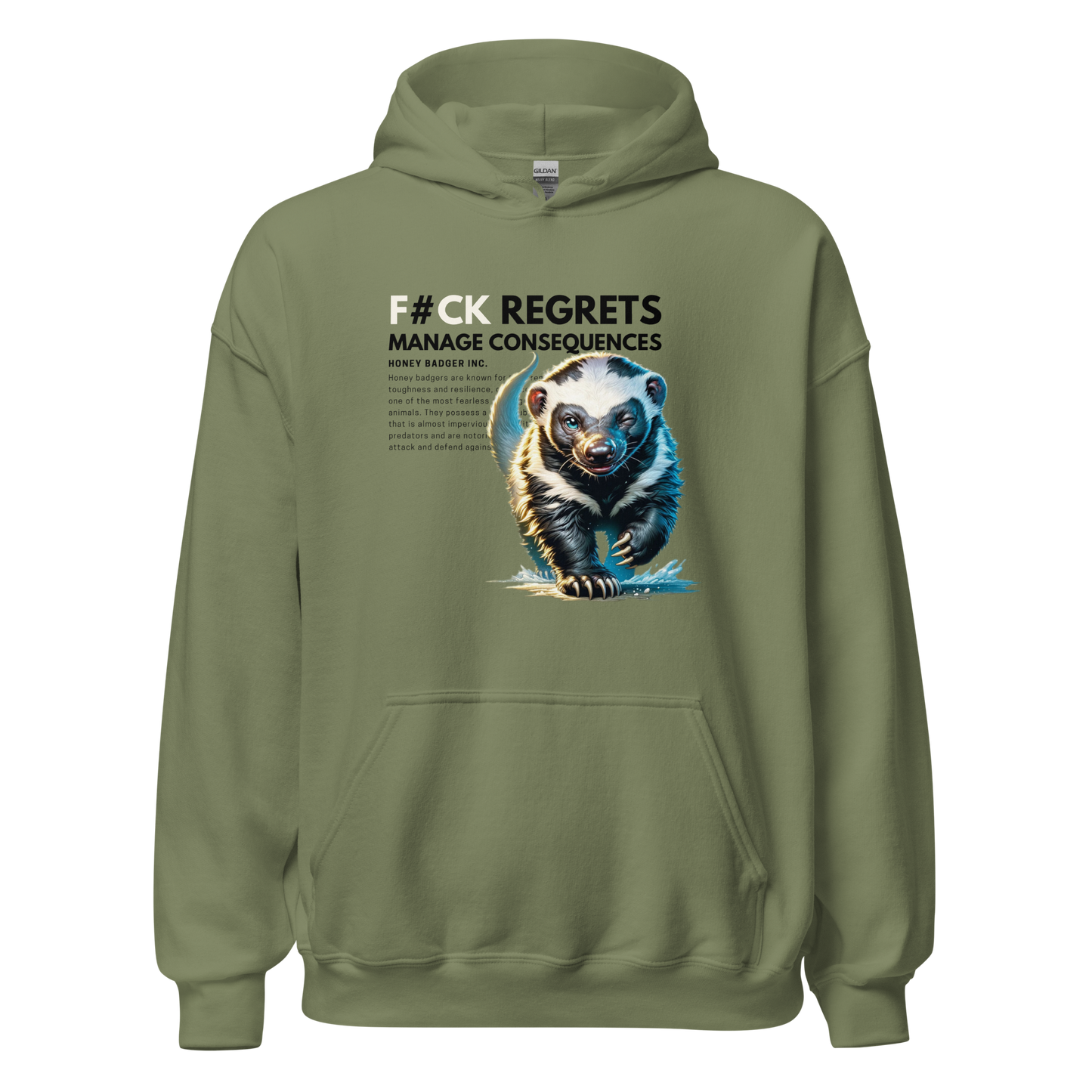 Unisex Light Hoodie | Honey Badger - F#ck Regrets