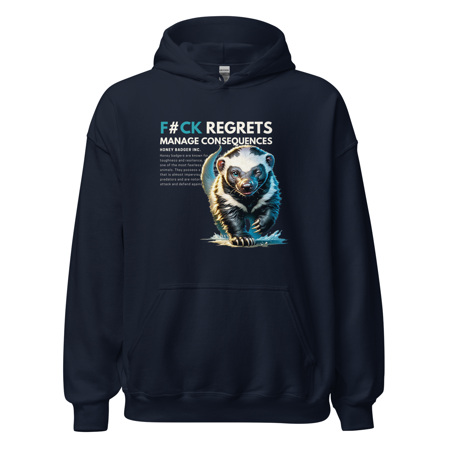Unisex Light Hoodie | Honey Badger - F#ck Regrets