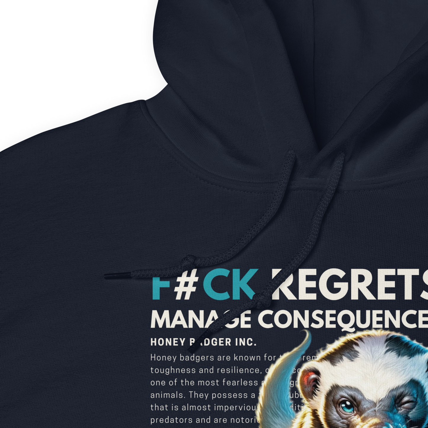 Unisex Light Hoodie | Honey Badger - F#ck Regrets