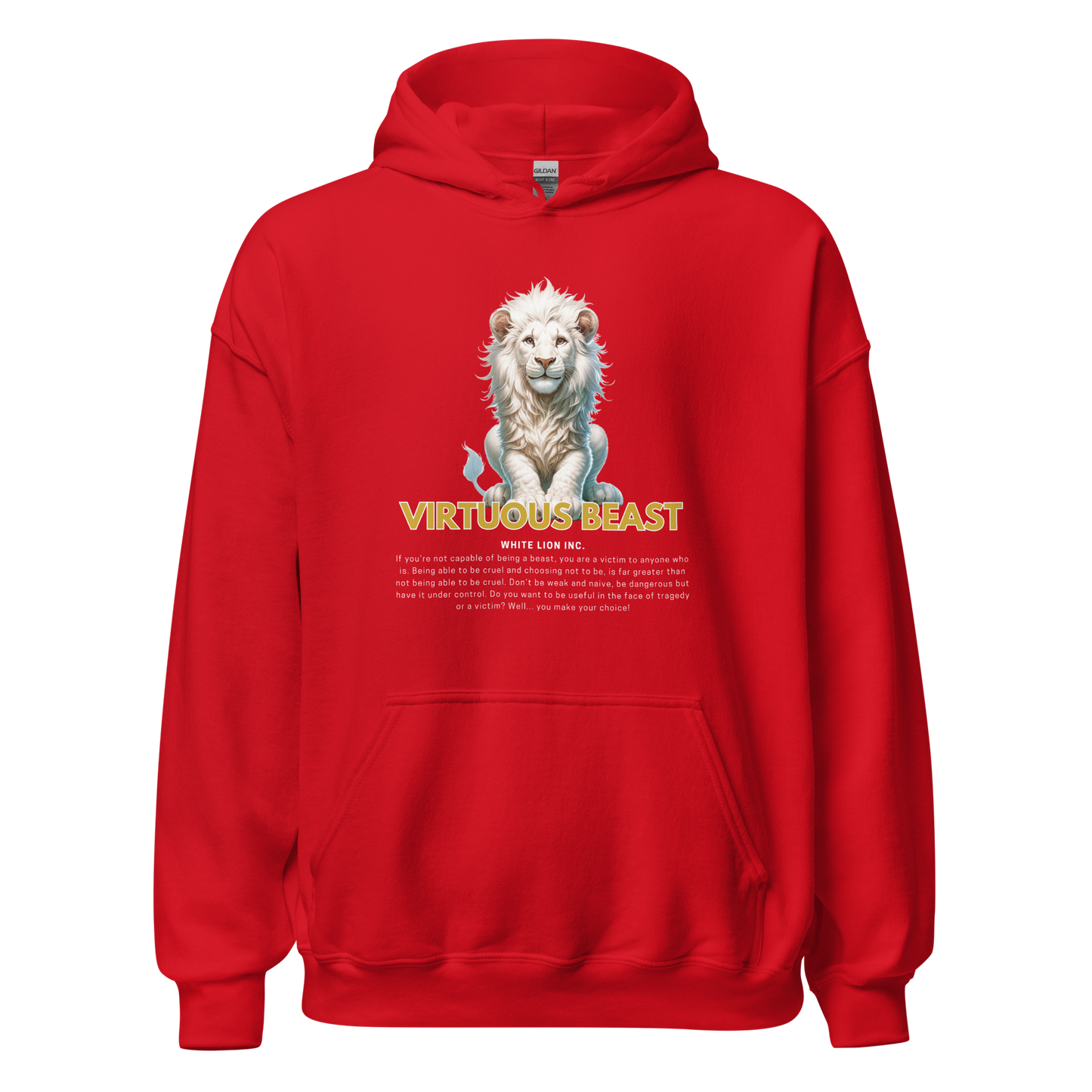 Unisex Light Hoodie | White Lion - Virtuous Beast