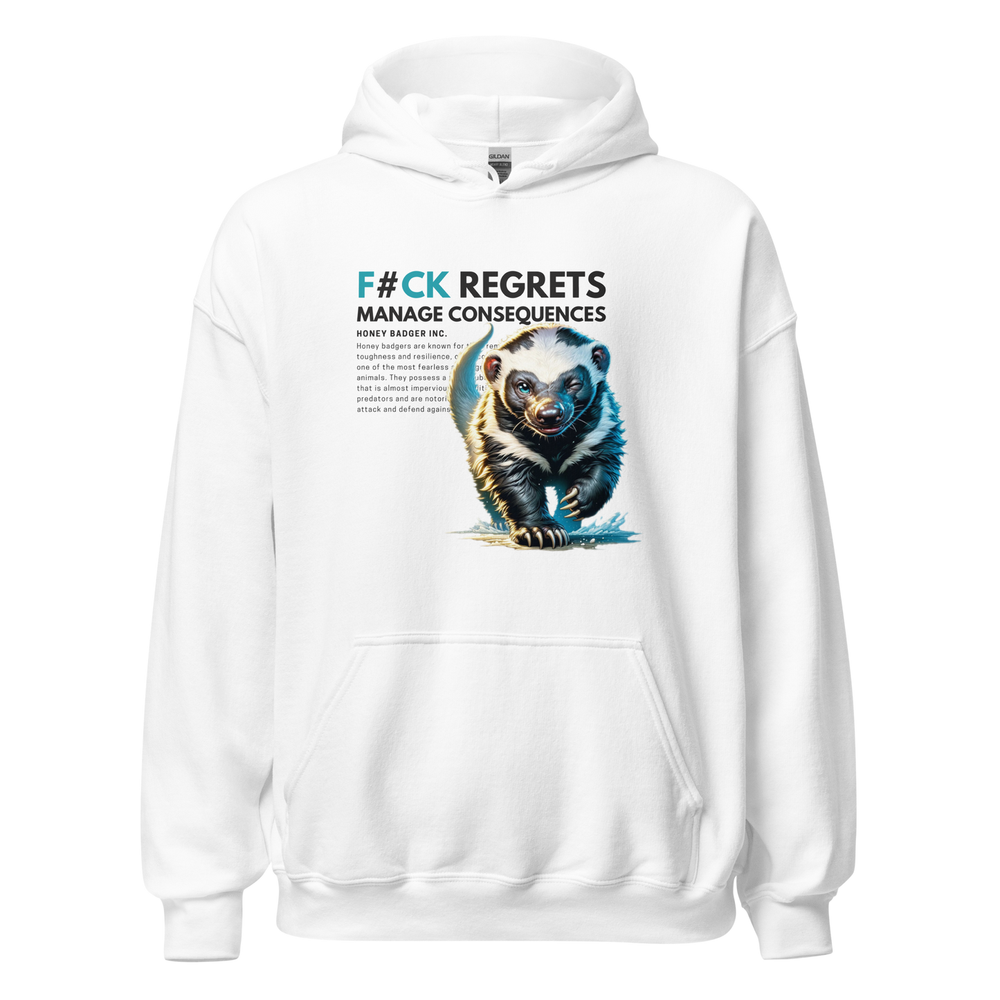 Unisex Light Hoodie | Honey Badger - F#ck Regrets