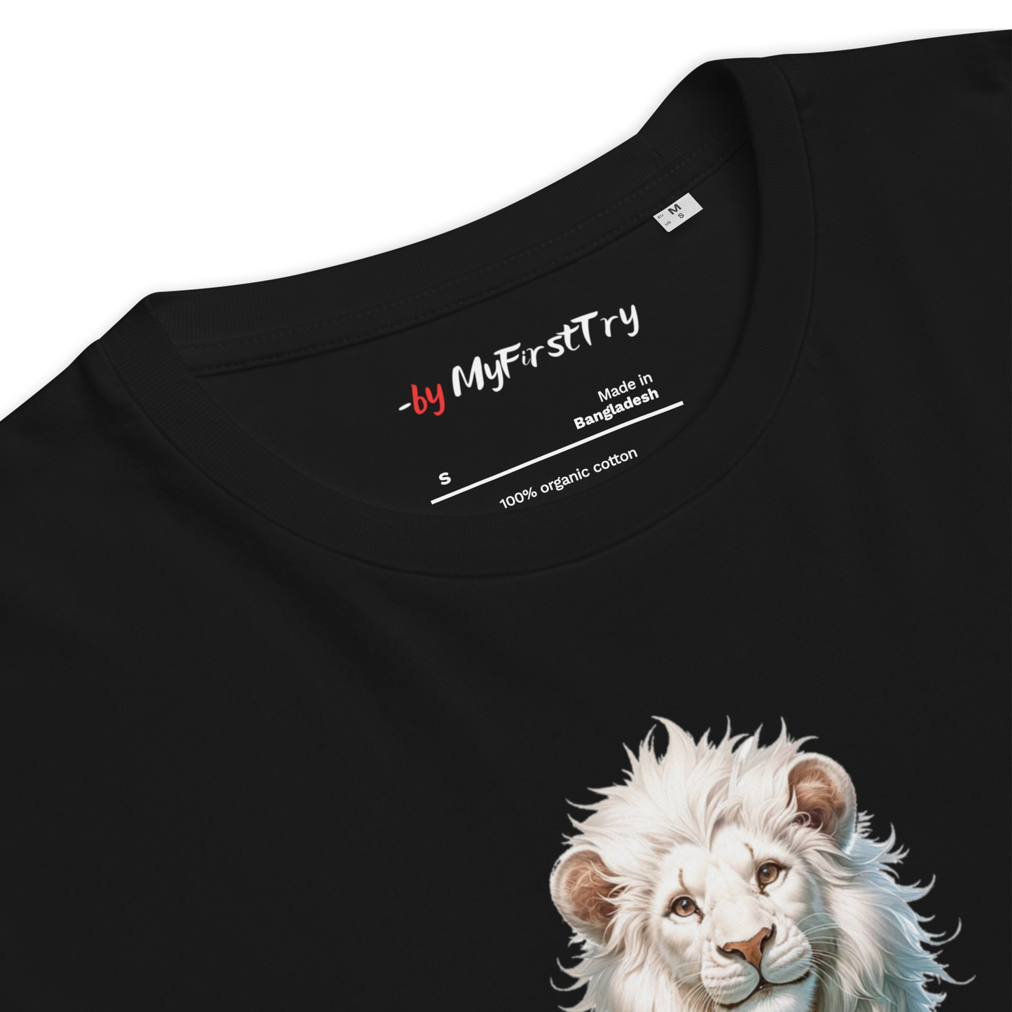 Unisex Organic Cotton T-Shirt | White Lion - Virtuous Beast