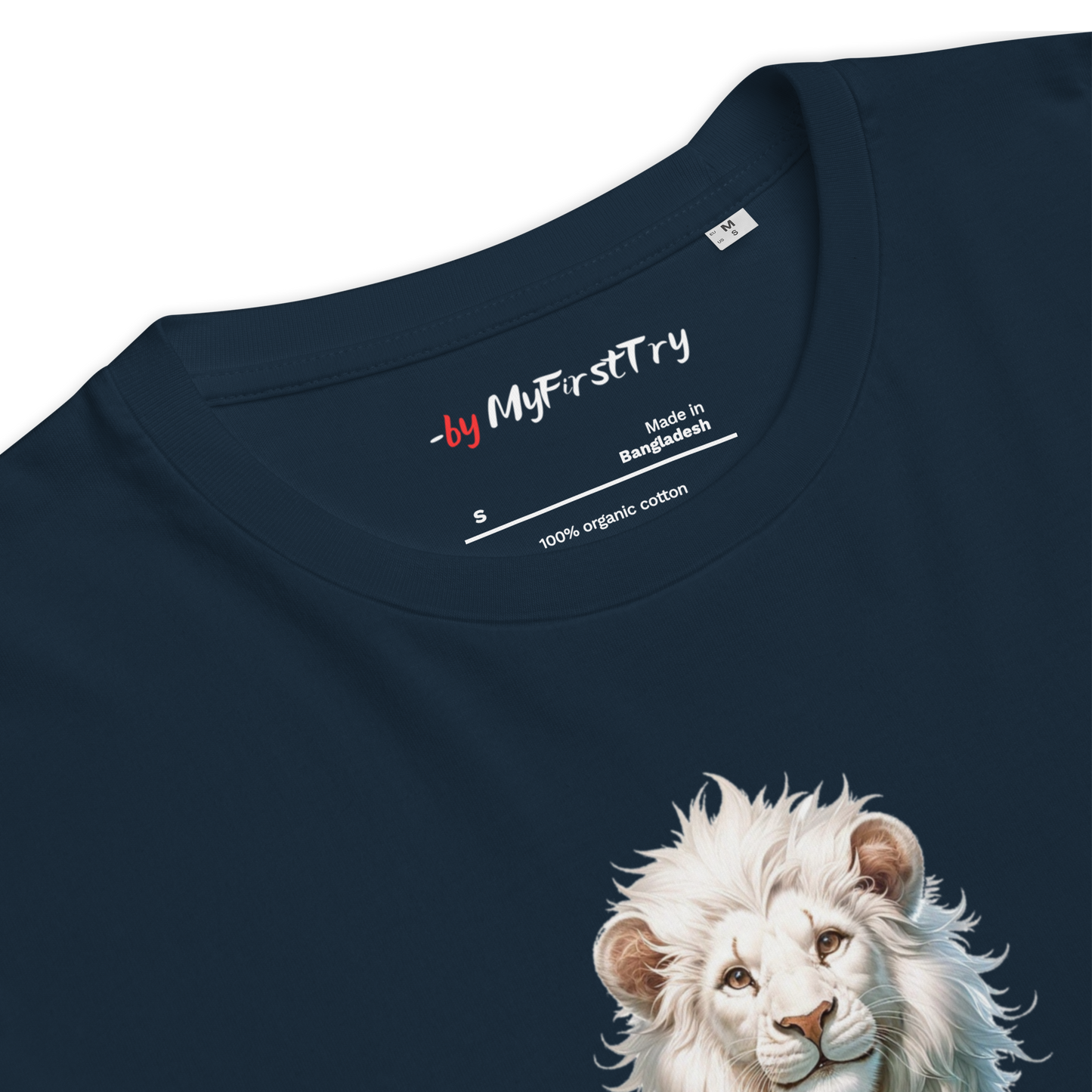 Unisex Organic Cotton T-Shirt | White Lion - Virtuous Beast