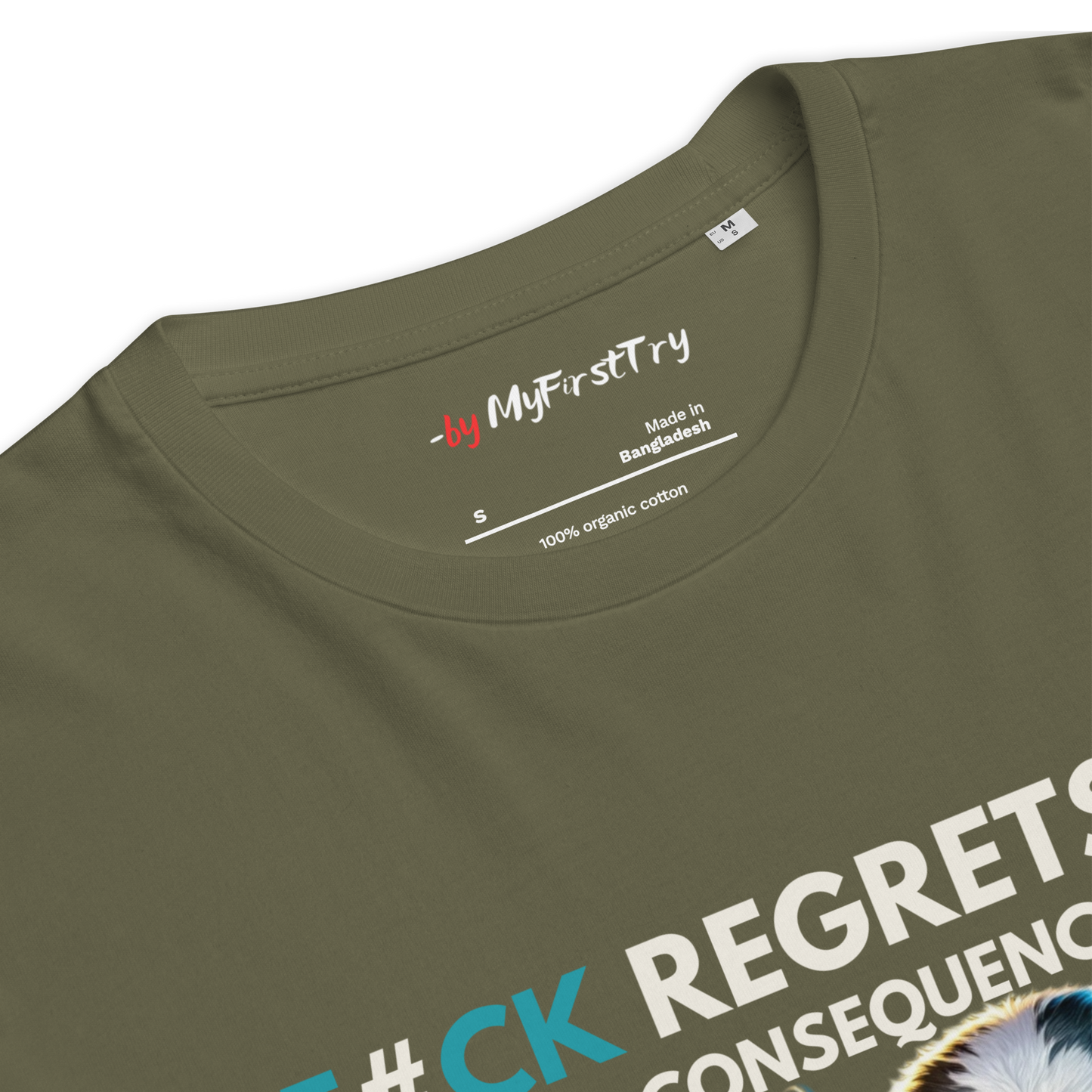 Unisex Organic Cotton T-Shirt | Honey Badger - F#ck Regrets