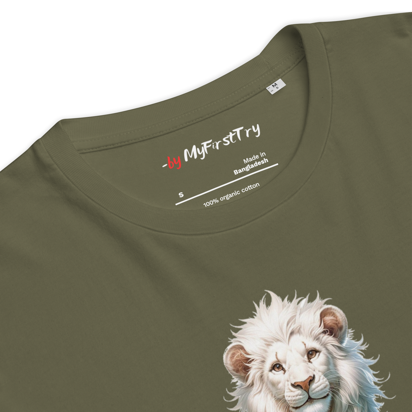 Unisex Organic Cotton T-Shirt | White Lion - Virtuous Beast