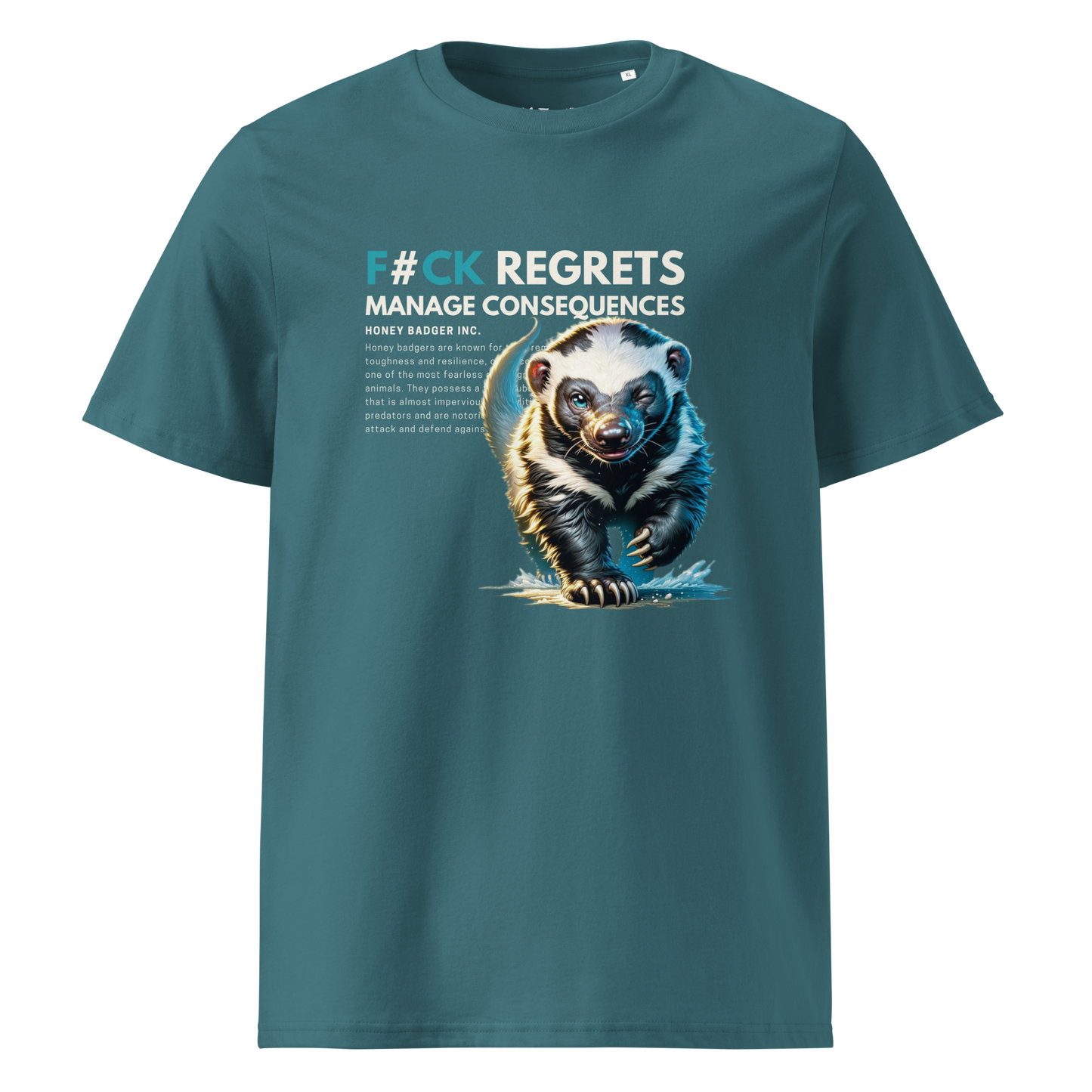 Unisex Organic Cotton T-Shirt | Honey Badger - F#ck Regrets