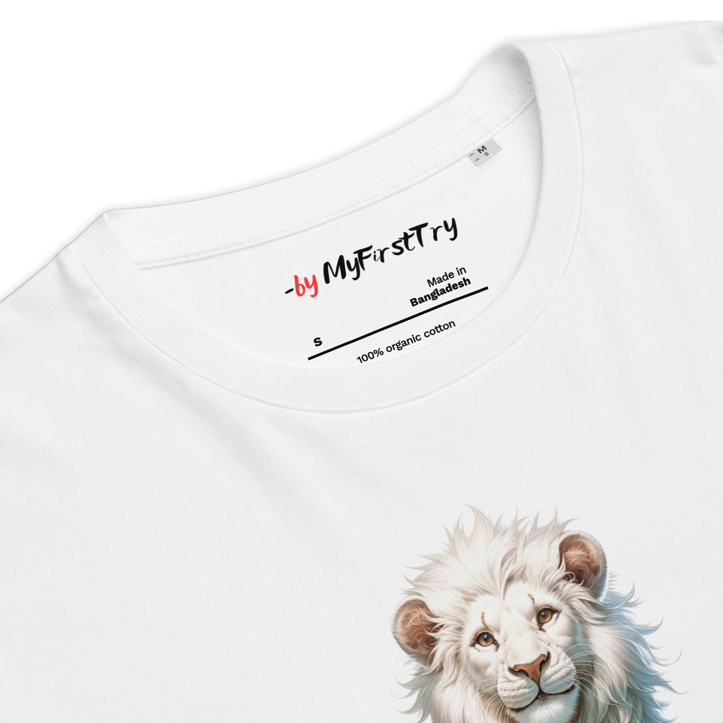 Unisex Organic Cotton T-Shirt | White Lion - Virtuous Beast