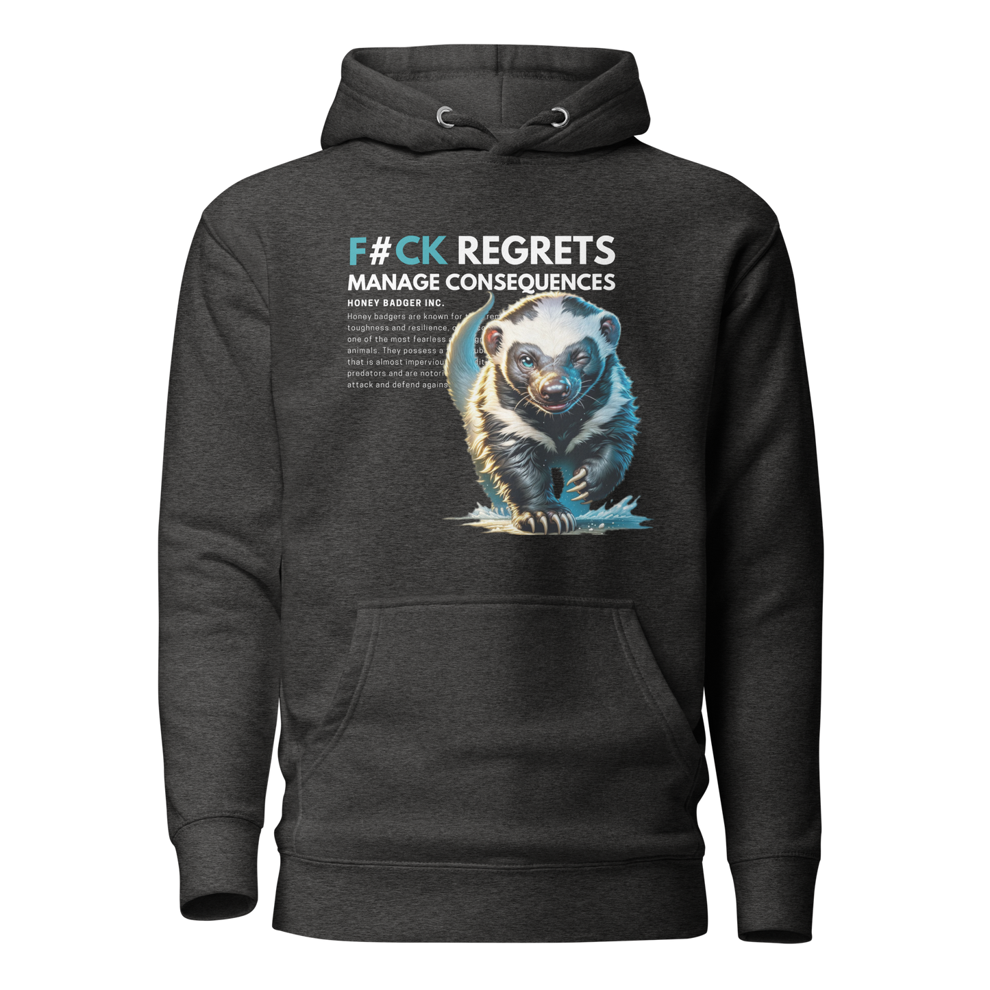Unisex Premium Hoodie | Honey Badger - F#ck Regrets