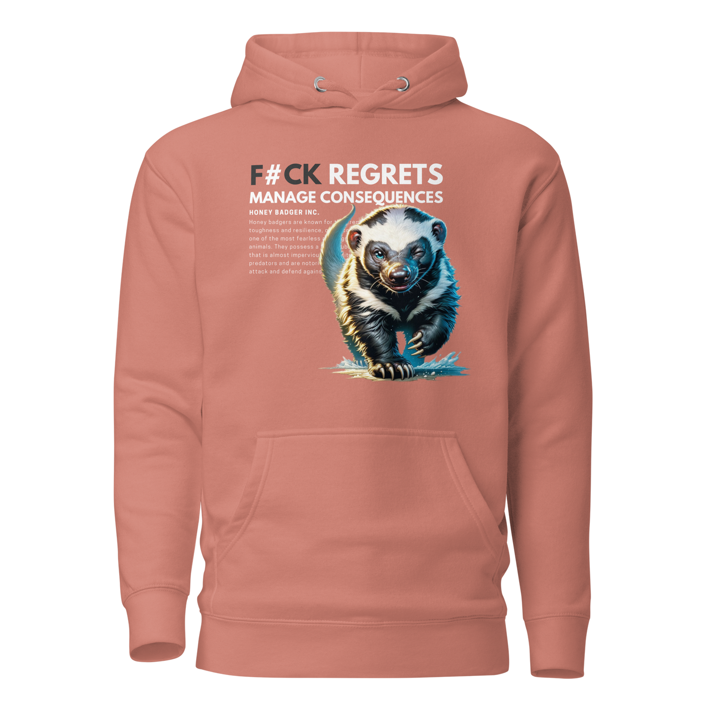 Unisex Premium Hoodie | Honey Badger - F#ck Regrets
