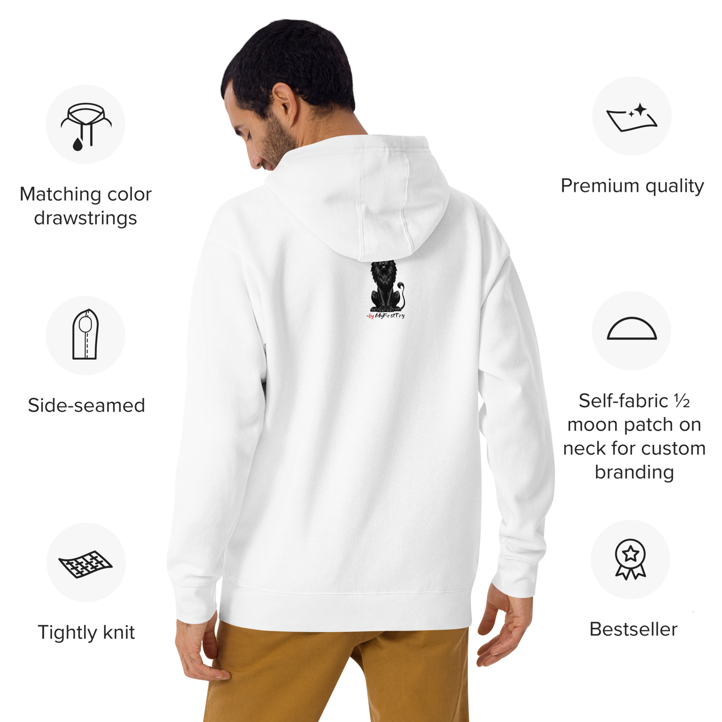 Unisex Premium Hoodie | White Lion - Virtuous Beast
