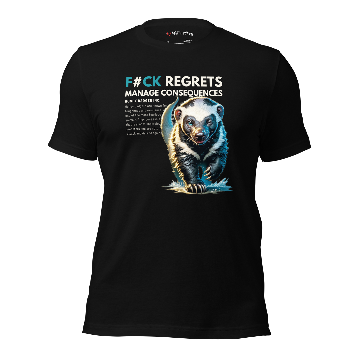 Unisex Gym T-Shirt | Honey Badger - F#ck Regrets
