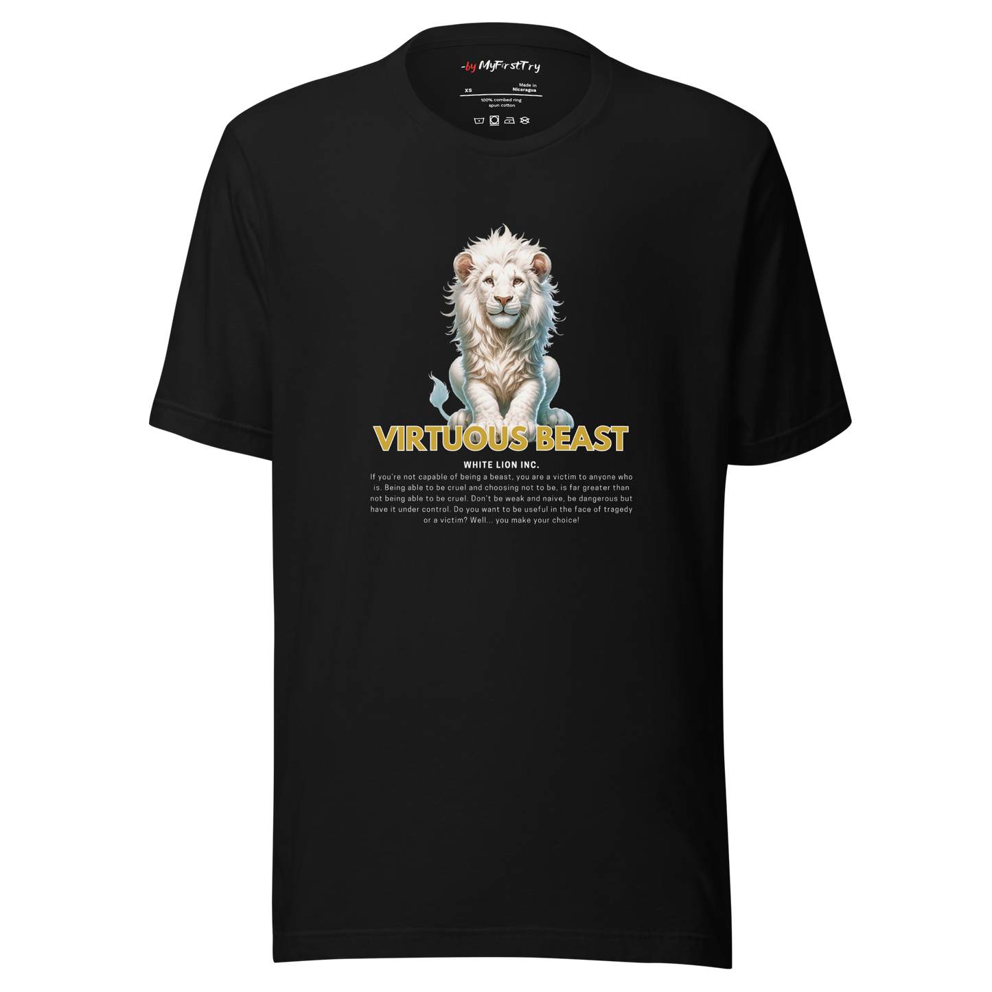 Unisex Light T-Shirt | White Lion - Virtuous Beast