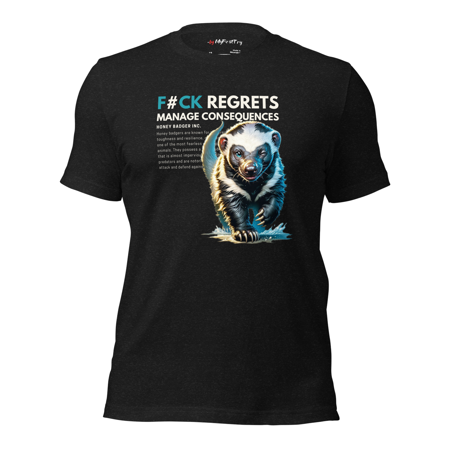 Unisex Gym T-Shirt | Honey Badger - F#ck Regrets