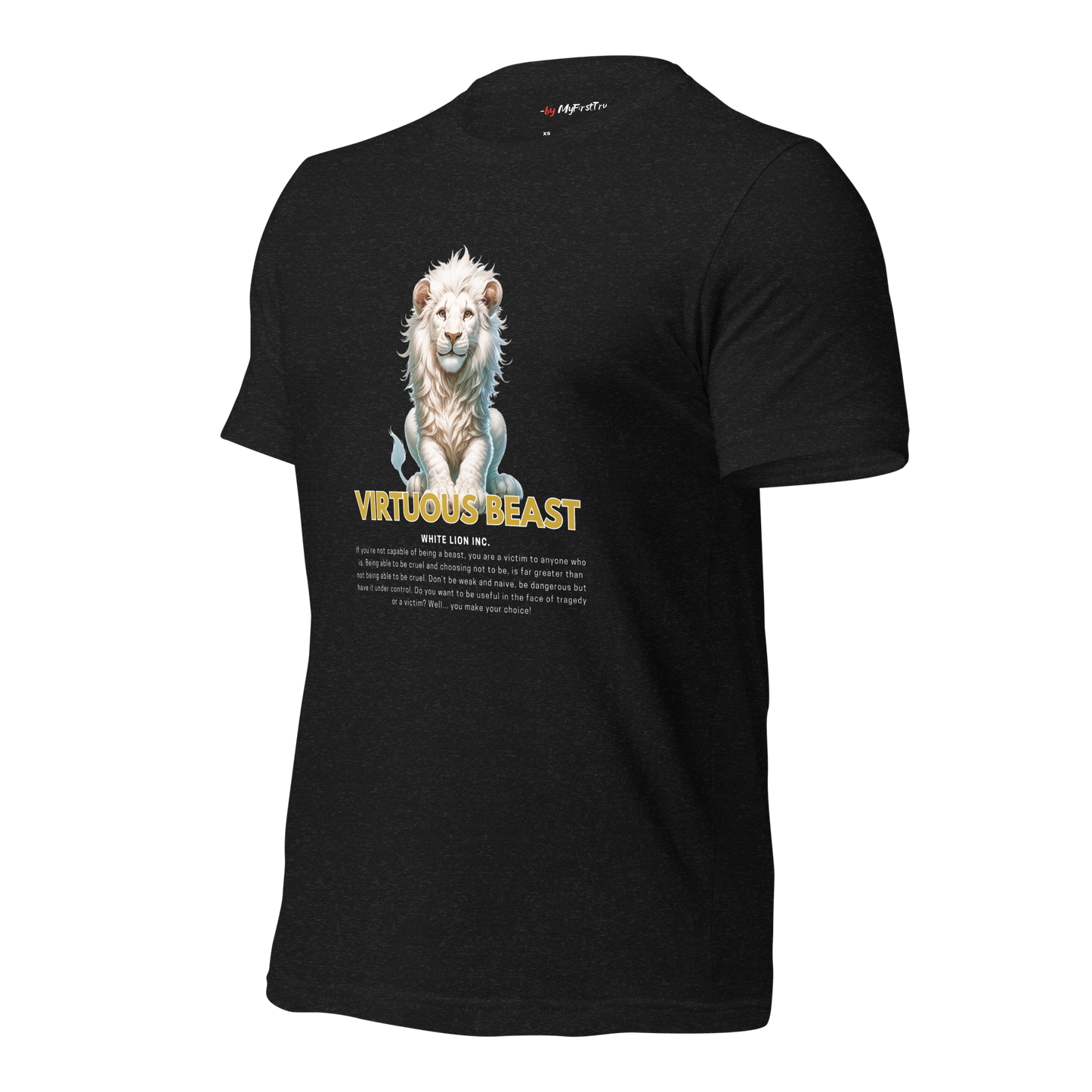 Unisex Gym T-Shirt | White Lion - Virtuous Beast
