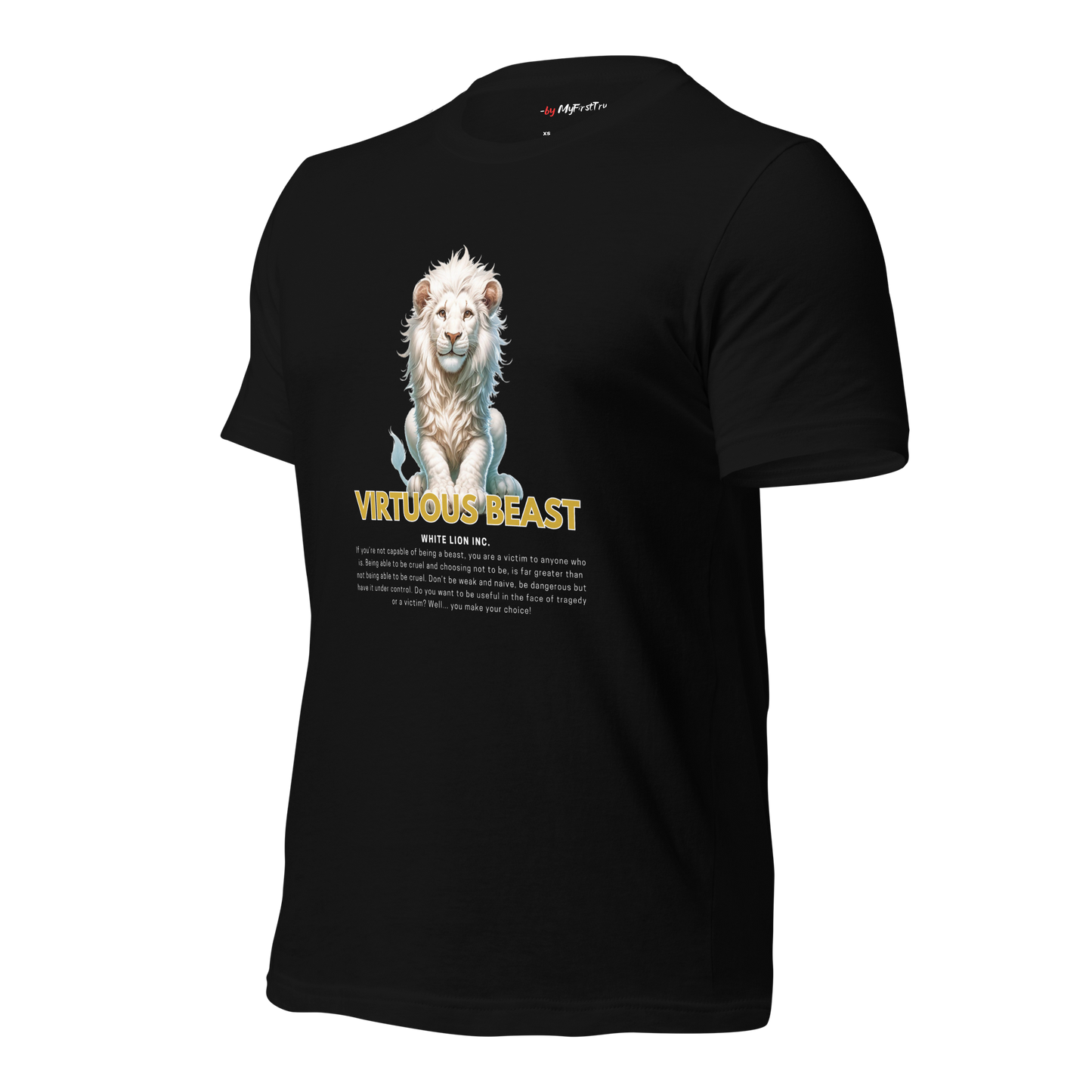 Unisex Gym T-Shirt | White Lion - Virtuous Beast