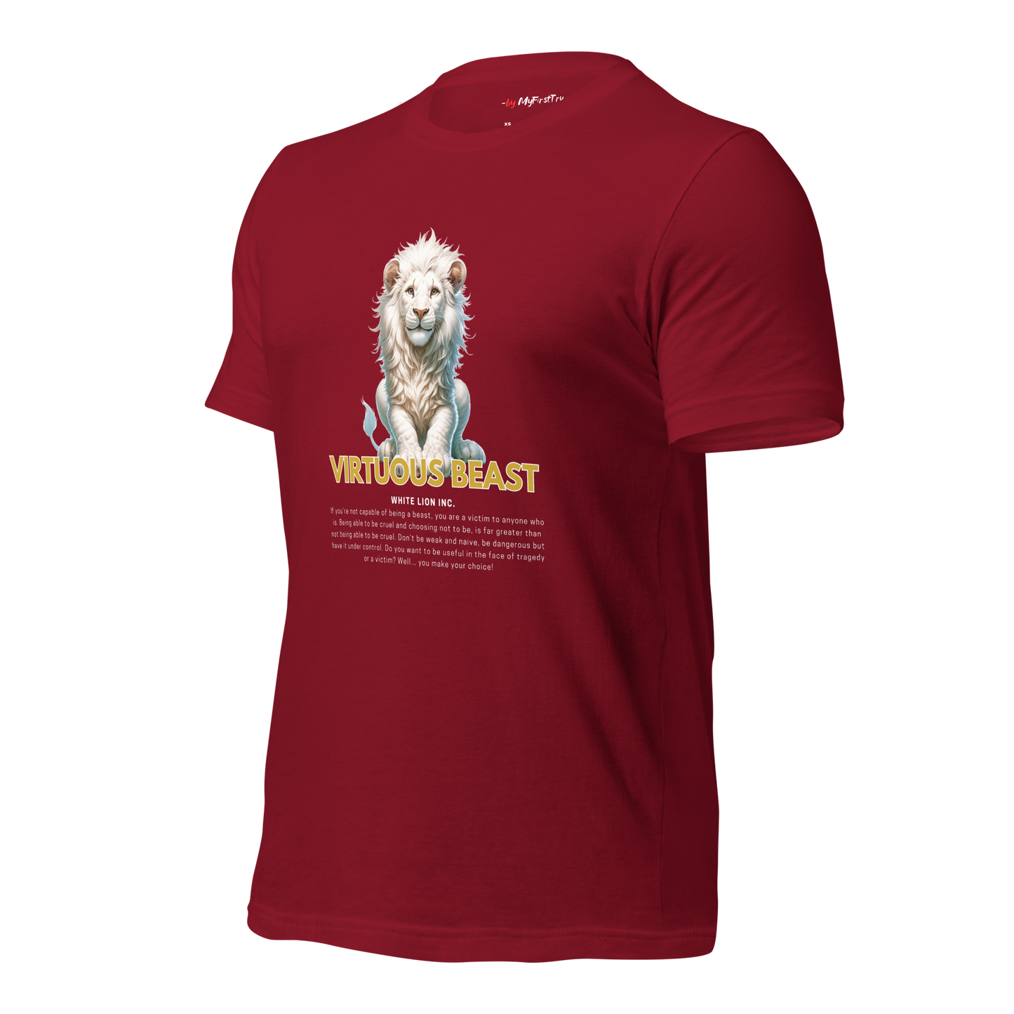 Unisex Gym T-Shirt | White Lion - Virtuous Beast