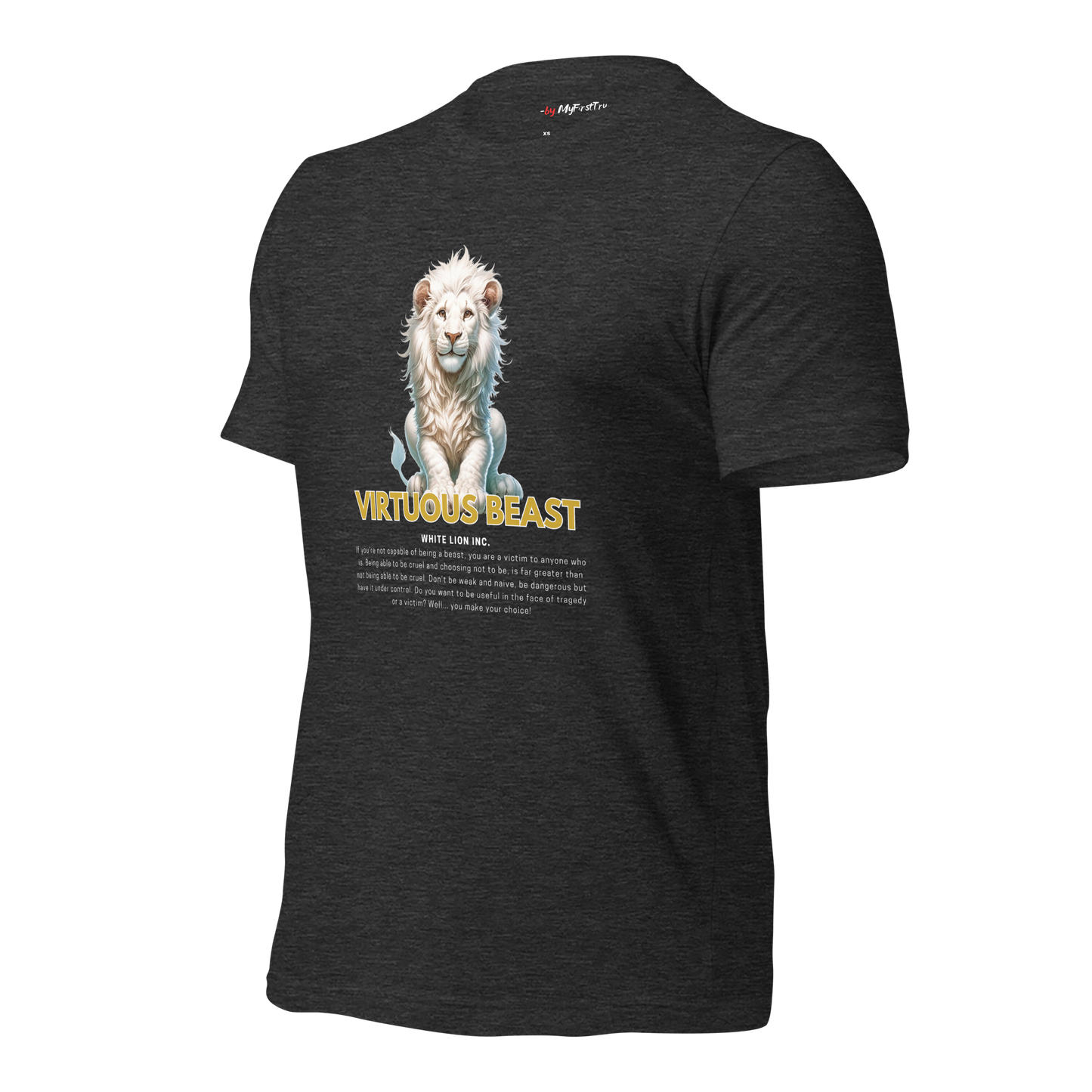 Unisex Gym T-Shirt | White Lion - Virtuous Beast