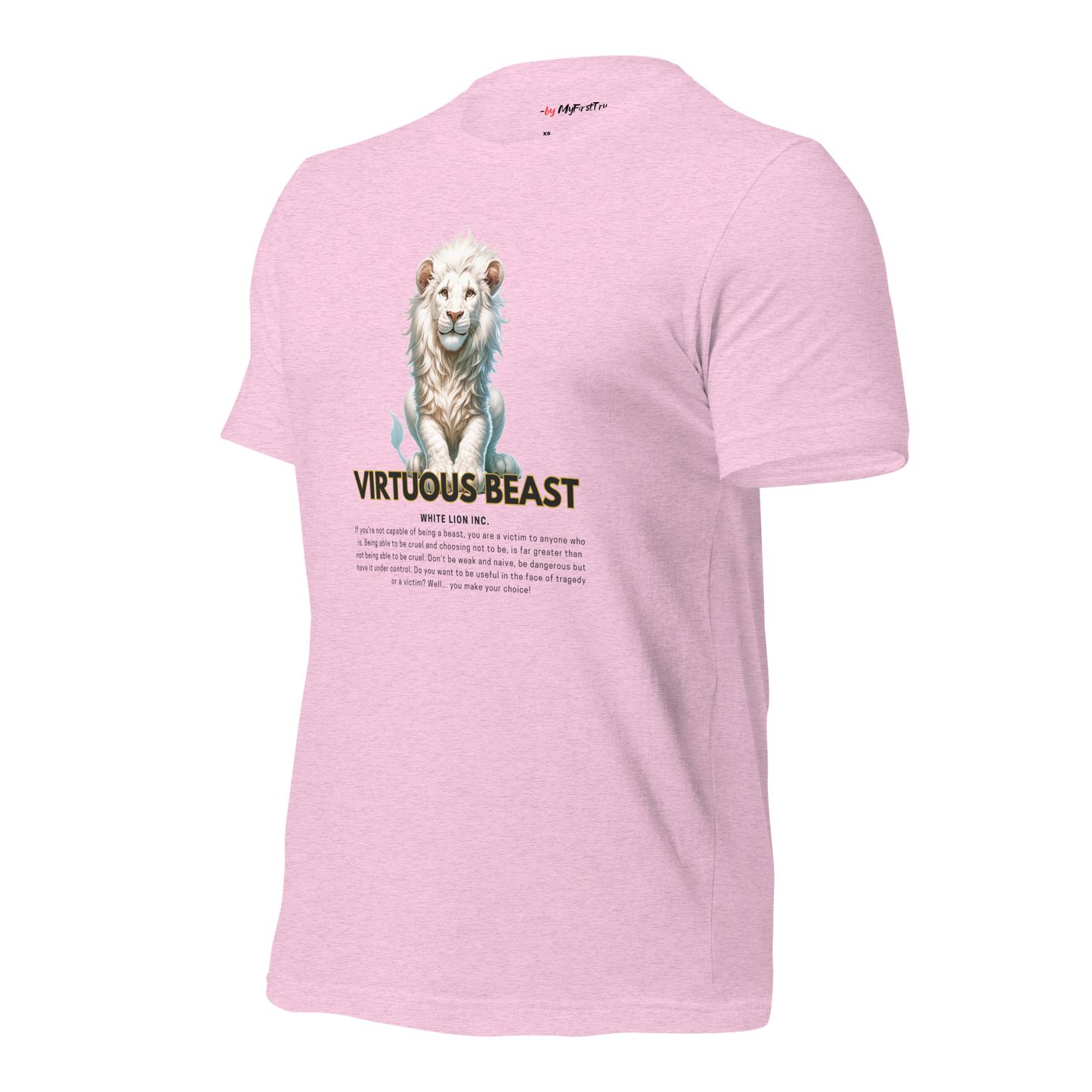 Unisex Gym T-Shirt | White Lion - Virtuous Beast