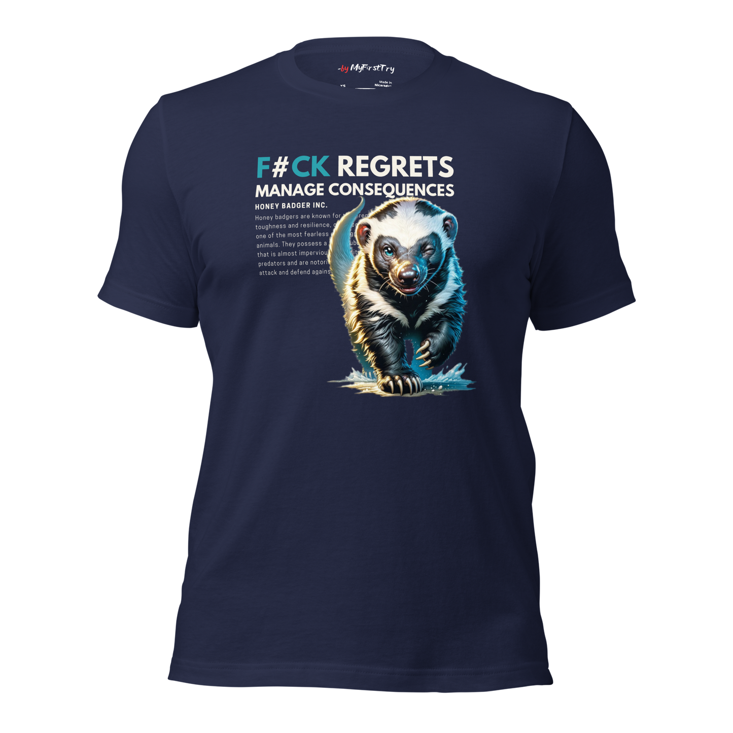 Unisex Gym T-Shirt | Honey Badger - F#ck Regrets